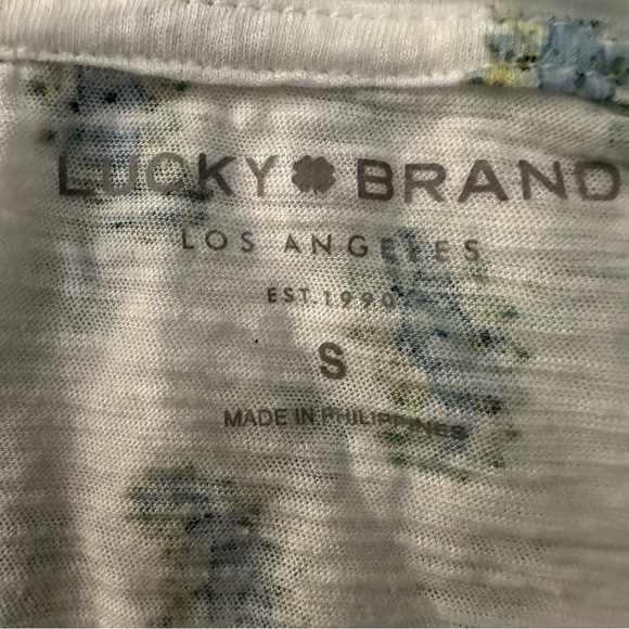 Lucky Brand boho scoop neck paisley print t shirt cotton modal blend Small - Picture 7 of 10